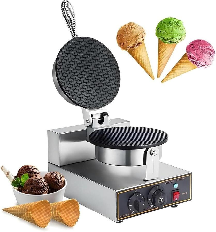 Wafelmaker Ijshoorntjes Hoornmaker Stroopwafel Desserts Maken Dubbele Antiaanbaklaag 25 x 36 x 26 cm Meerkleurig