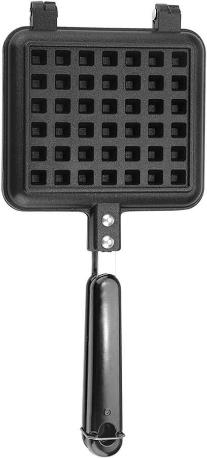 Wafelmaker Persplaat Bakpan Wafelijzer Thuis Wafels Maken Antiaanbaklaag 31.5 x 14 cm Zwart