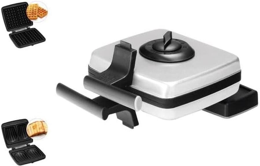 Wafelmaker Tosti Apparaat Wafelijzer Tostiijzer Snacks Maken Verwisselbare Platen Niet Gespecificeerd Wit