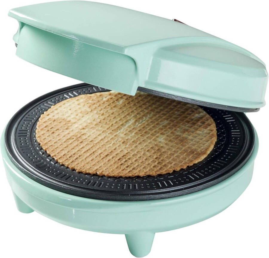 Wafelmaker voor hoorntjes met Kegel en antiaanbaklaag 700 watt mintgroen wafelijzer met verwisselbare platen