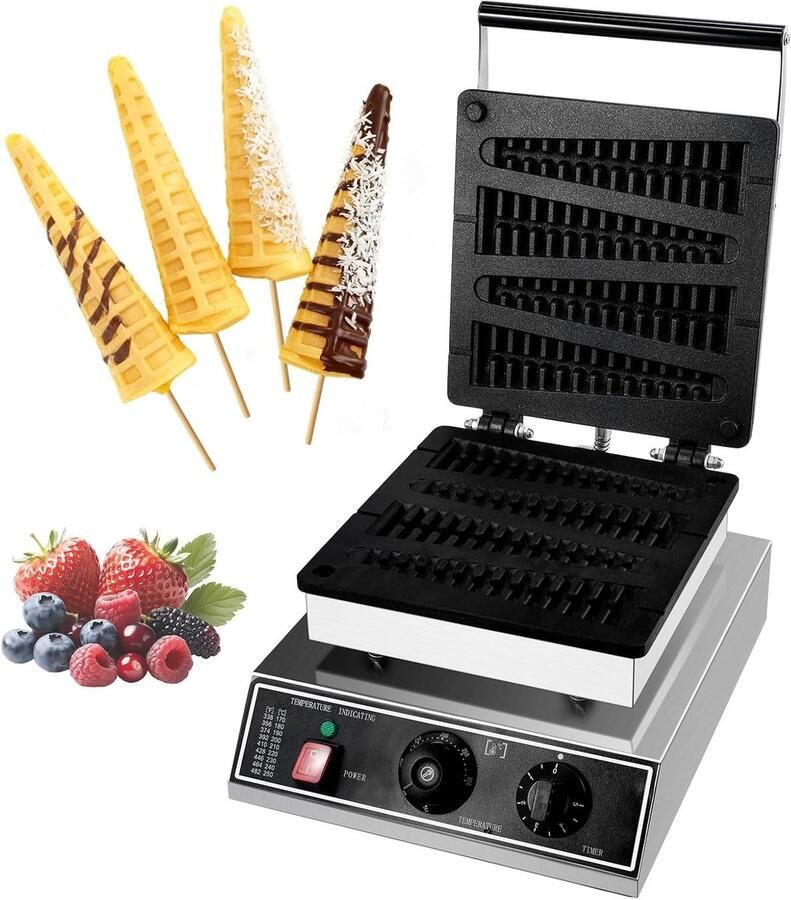 Wafelmaker voor Lollies Gietijzer 4 Wafels tegelijk Ideaal voor horeca ShopVlot