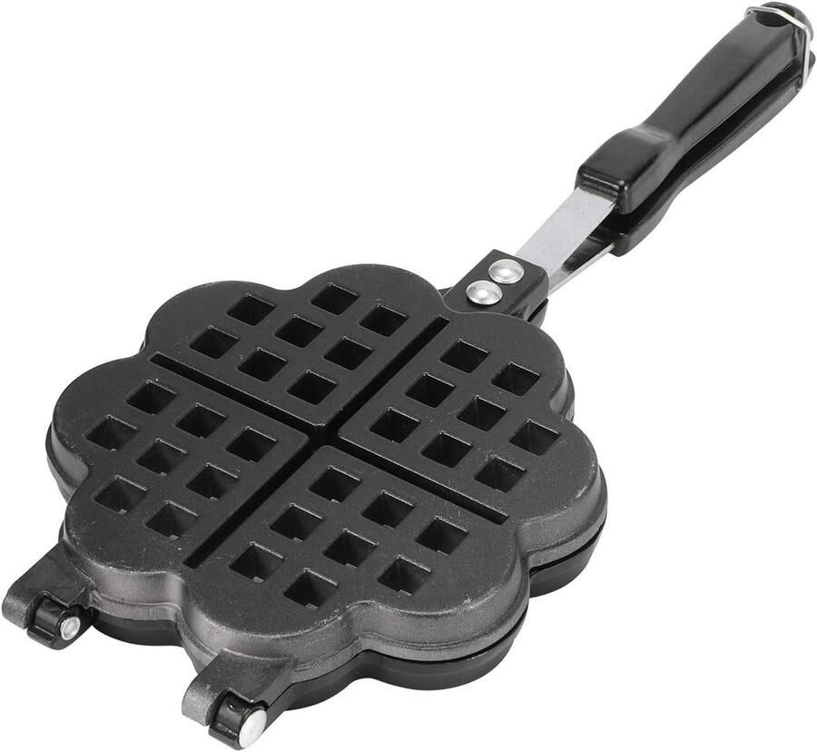 Wafelmaker Wafelijzer bakvorm Thuis koken Dubbelzijdig ontwerp 36 cm lengte Zwart