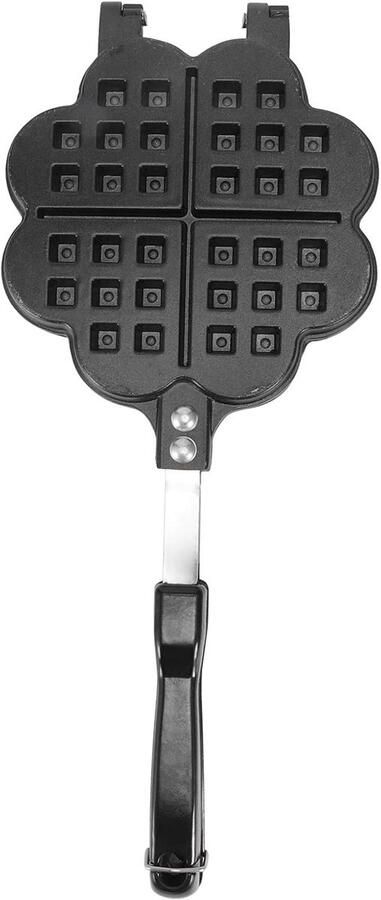 Wafelmaker Wafelijzer Gasfornuis Koken Dubbelzijdig Ontwerp 35x14x3 cm Zwart