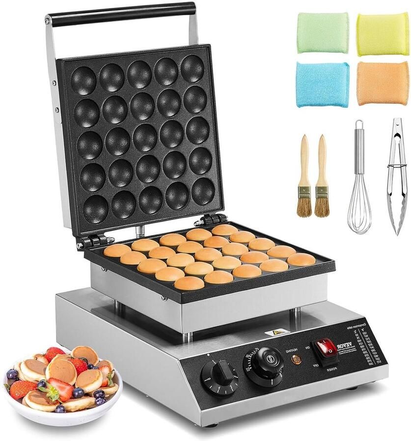 Wafelmaker Wafelijzer Lekkere Wafels Maken Antiaanbaklaag Compact Formaat Zwart