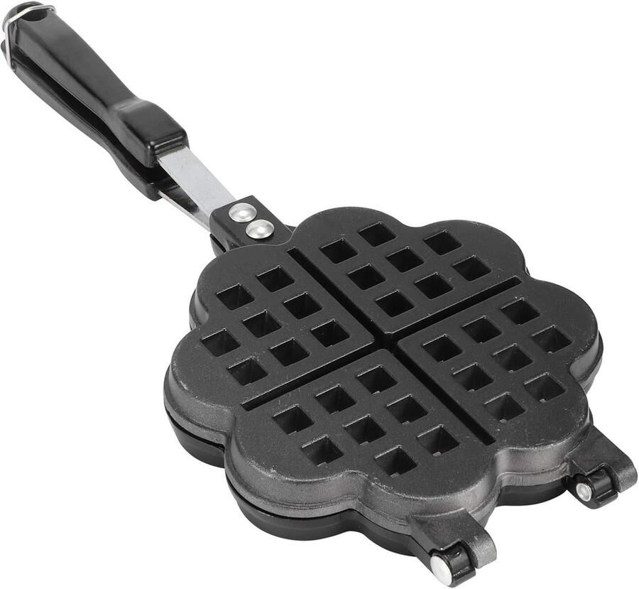 Wafelmaker Wafelijzer Pan Thuis Bakken Dubbelzijdig Ontwerp 36cm Lengte Zwart