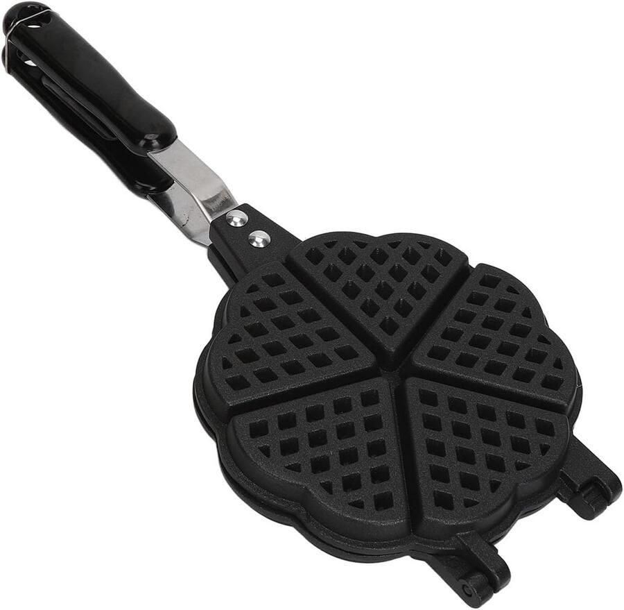 Wafelpan Apparaat Koeken Snacks Maken Compact Ontwerp 15 cm Zwart