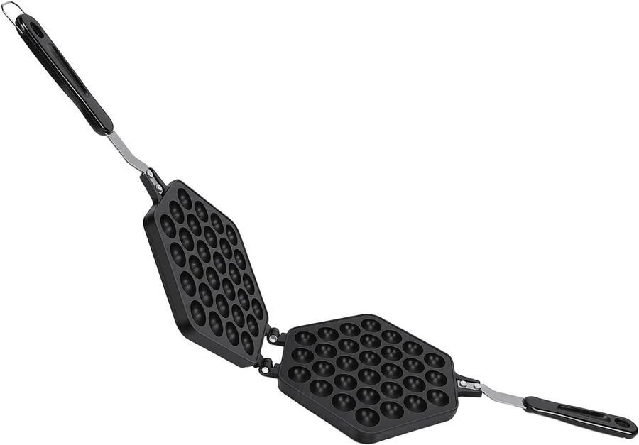 Wafelpan Bubbel Pan Snelle Snacks Dubbelzijdig Koken 40x22x5 cm Zwart
