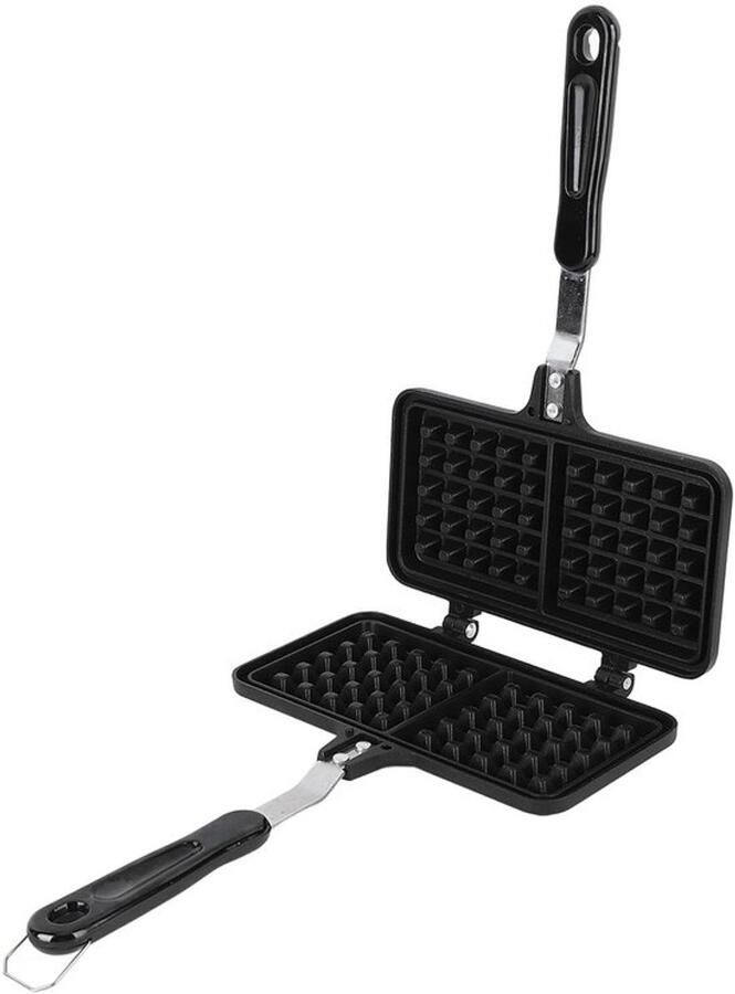 Wafelpan Dubbele Wafel Bakken Aluminium Antiaanbaklaag Compact Ontwerp Voor Binnen Buiten Gebruik Efficiënt Ontbijt Wafelmaker