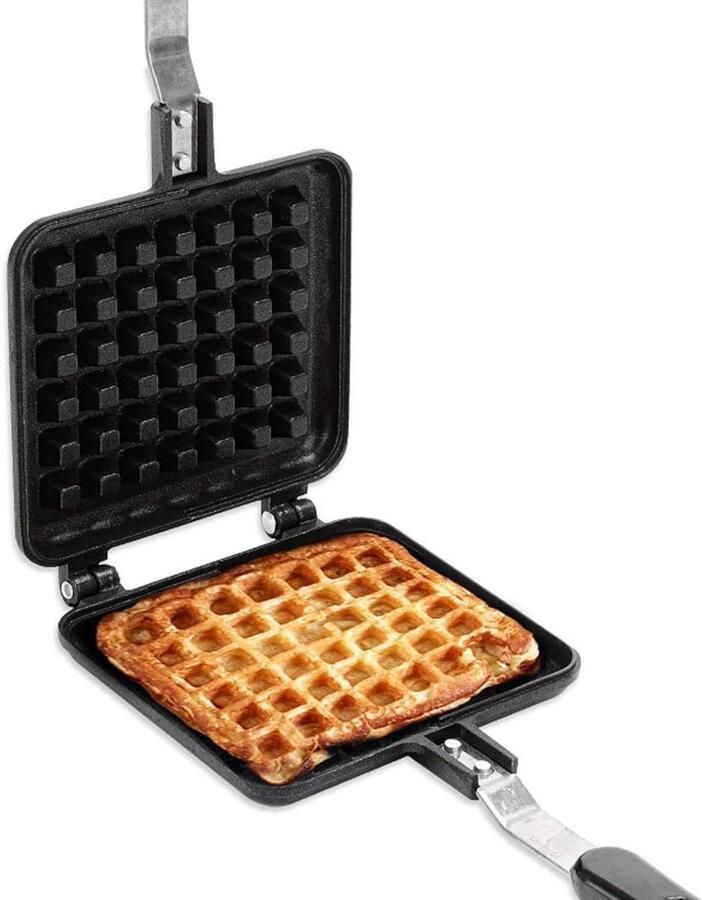 Wafelpan Koekenpan Ontbijt Maken Antiaanbaklaag 35 x 14.5 cm Rood