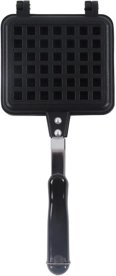 Wafelpan Wafelijzer Koekenpan Ontbijt Maken Dubbele Handgrepen 35x14.5cm Zwart