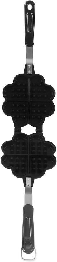 Wafelpan Wafelijzer Keuken Wafels Bakken Dubbele Handgreep 35x14cm Zwart