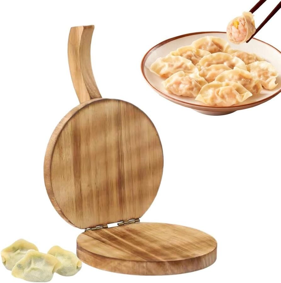 Houten Deegpers Pastamaker Handmatig Deeg Maken Robuuste Metalen Componenten 23 x 15 x 16 cm Gecarboniseerd