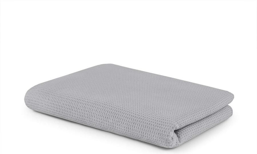 Wafelpiqué knuffeldeken veelzijdige deken van 100% katoen geschikt als woondeken sprei zomerdeken outdoordeken en meer 150 x 200 cm zilvergrijs