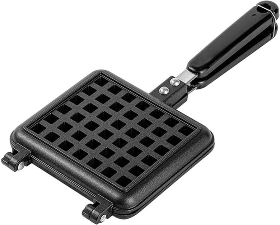 Wafelplaten Apparaat Wafels Ontbijt Maken Dubbele Vulling 30 x 14.5 cm Zilver