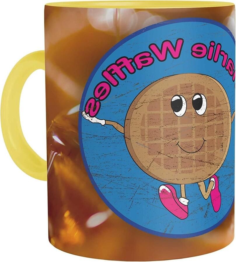 Wafels Mok Koffiemok Mok Warme Drankjes Drinken Fotorealistische Print 330 ml Geel - Foto 1