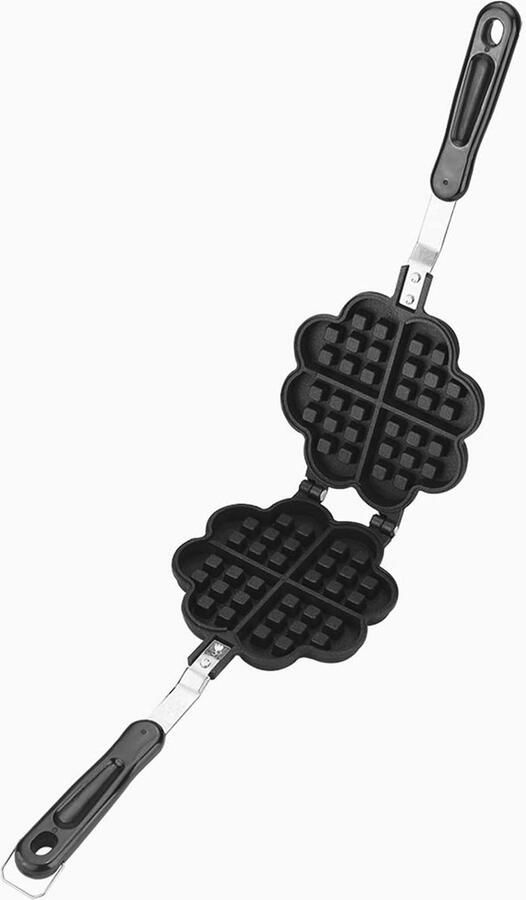 Wafelvorm Hartvorm Wafelijzer Zoet Ontbijt Antiaanbaklaag 37x16x5 cm Zwart