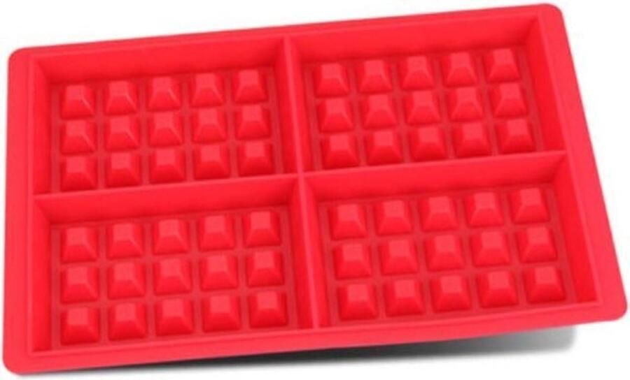Wafelvorm Silicone 4 Wafels Rood Perfect voor heerlijke ontbijten Homevero