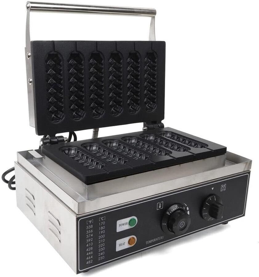 Wafelvorm voor maximaal 6 wafels op het handvat antiaanbaklaag voor wafels op het handvat 1500 W voor 6 sandwiches en snelle en lekkere snacks in enkele minuten