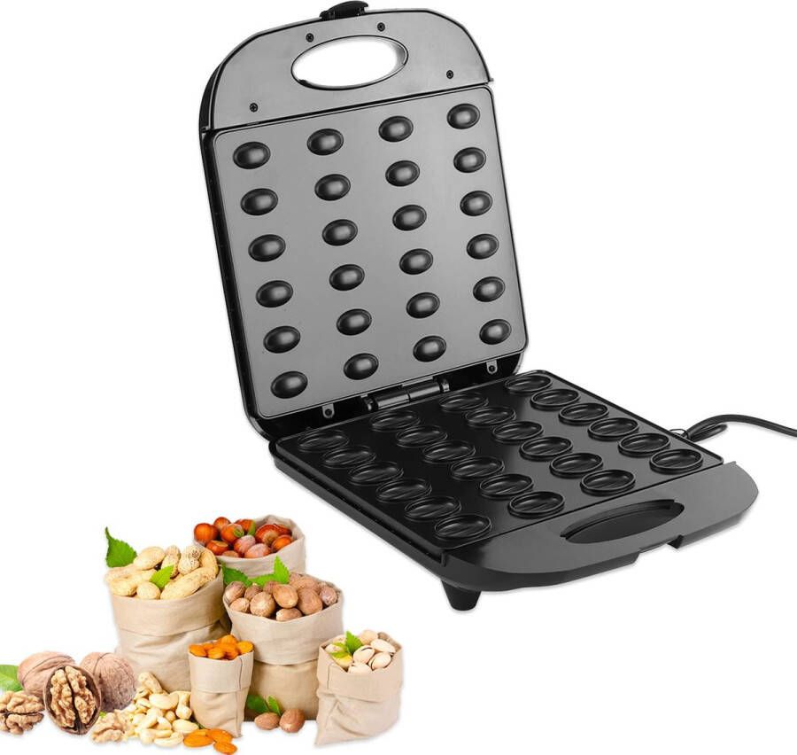 Walnut Cookie Maker Electric Walnut Nut Cake Maker Walnut Cake Maker Household Breakfast Machine Non-stick Double-Side Heating Cake Pop Maker For Kitchen(Black)