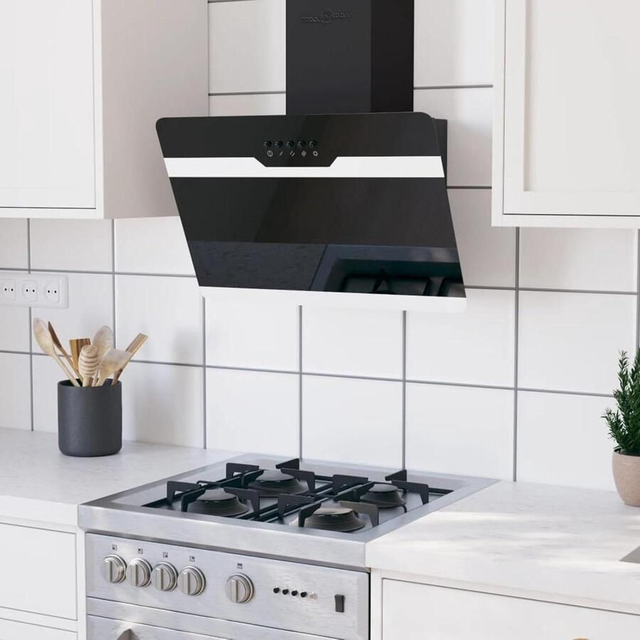 Wand afzuigkap Keukenventilatie Koken Luchten Geluidsarm 60 cm Zwart