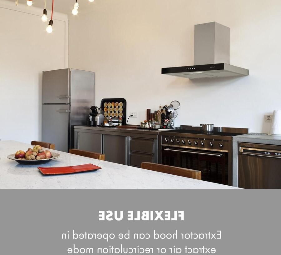 Wand afzuigkap Keukenventilator Verse Keukenlucht Energiezuinig A 60 cm breed Zilver