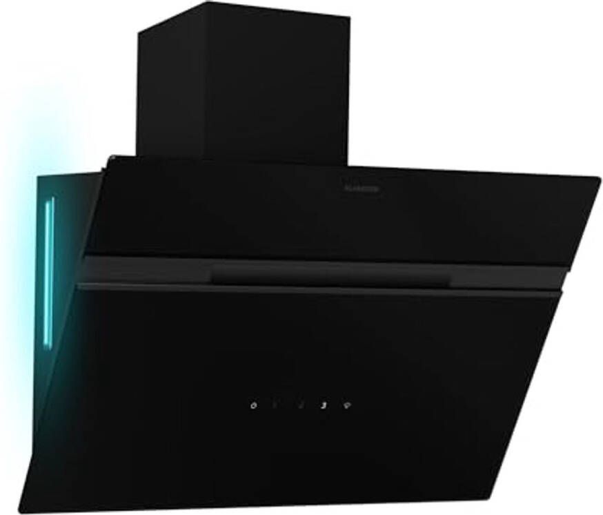Wandafzuigkap 60 cm 600 m³ h 9-kleurige LED Energielabel A 52 dB Zwart