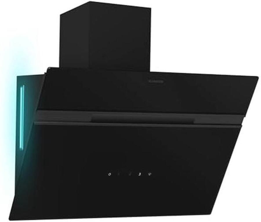 Wandafzuigkap 60 cm 600 m³ h 9-kleurige LED Energielabel A 52 dB Zwart