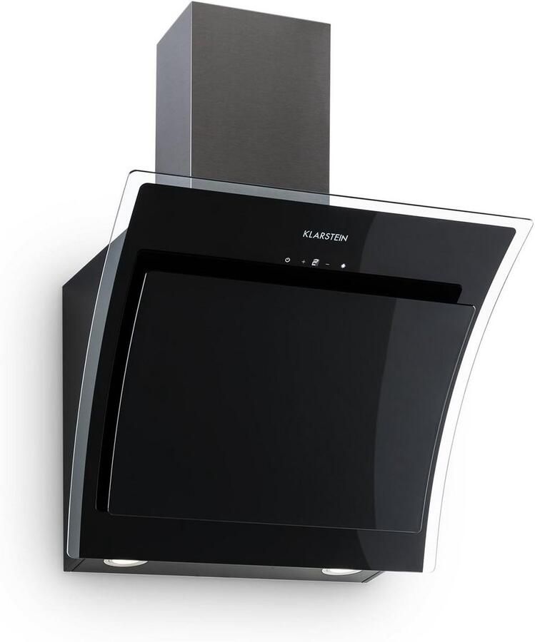 Wandafzuigkap 60 cm Glas Zwart Afzuigvermogen 600 m³ u