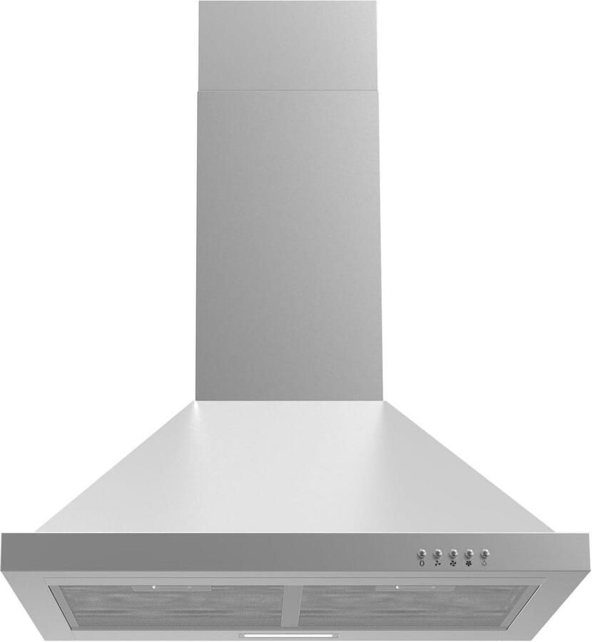 Wandafzuigkap 60 cm RVS met LED-verlichting en Koolstoffilter Energieklasse A++