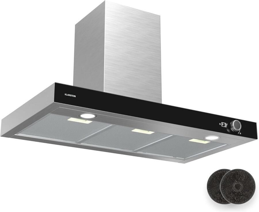 Wandafzuigkap 90 cm Zwart RVS Krachtige Afzuiging 620 m³ u Energieklasse A++ Stille Keukenafzuiging