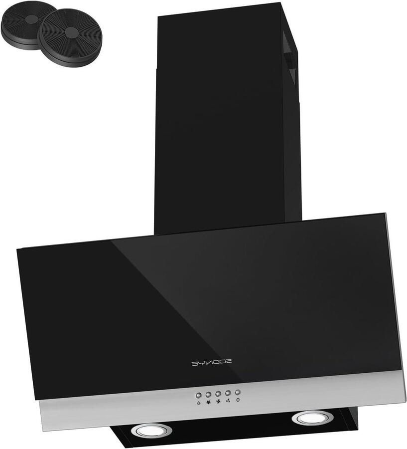 Wandafzuigkap Keukenventilator Frisse Keuken Schuine Installatie 60 cm breed Zwart
