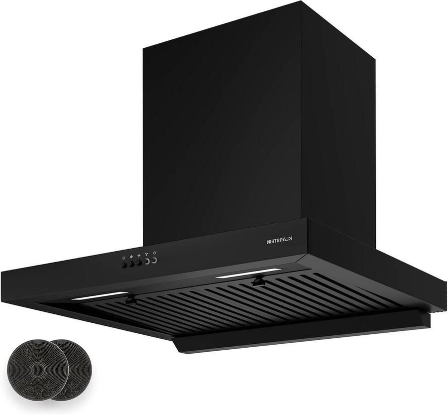 Wandafzuigkap Keukenventilator Frisse Keukenlucht Krachtige Boost Modus 60 cm Zwart