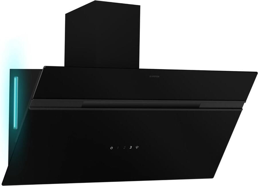 Wandafzuigkap Keukenventilator Verse Lucht 9 Kleuren Verlichting 90 cm Zwart - Foto 1