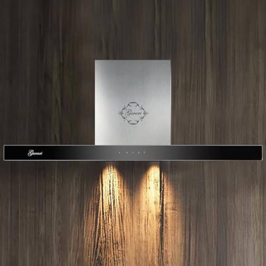 Wandafzuigkap met Afvoerslang 90 cm Zwart Glas en RVS 1000 m³ u 3 Niveaus