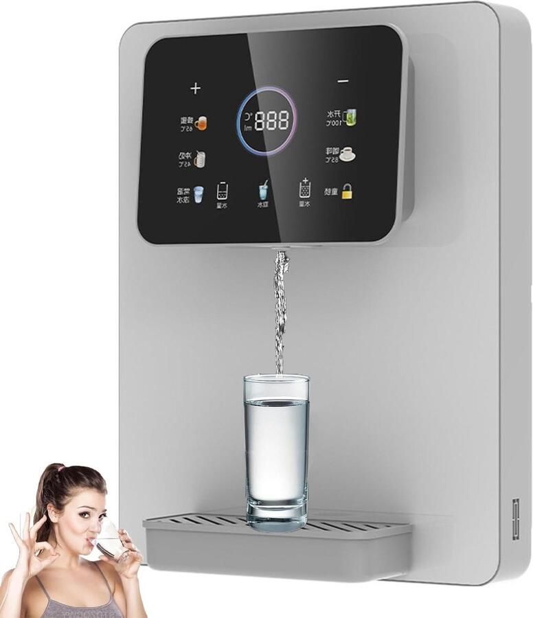 Wanddispenser Warm Koud Kraan Water Direct Drinken Kinderslot Touchscreen 31x16x40 cm Wit
