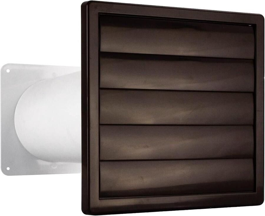 Wanddoorvoer Afzuigkap Afvoerbuis Lamellenrooster Muurventilatie Zonder Terugslagklep Ø 125 mm Bruin