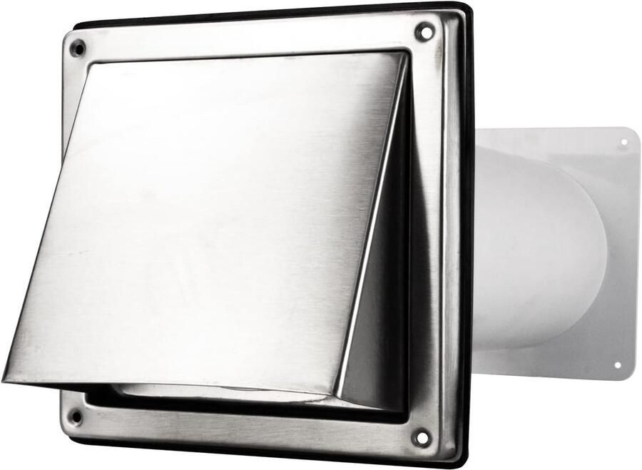 Wanddoorvoer Afzuigkap Set met Keerterugslagklep Vierkant & Rond Ø 100 t m 150 mm