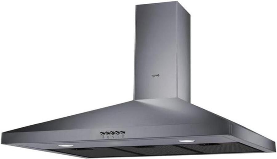 Wandschouw Afzuigkap Keukenafzuiging Frisse Keukenlucht Eco Double Vented 90 cm Grijs - Foto 1