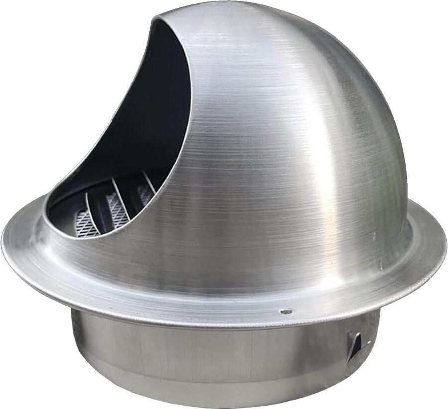 Wandventilatie RVS Afzuigkap rooster Luchtstroom reguleren Ingebouwd schuin lamellenrooster 80 mm Zilver