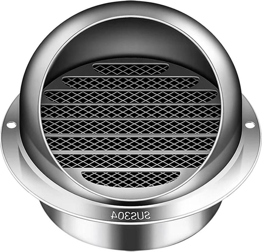 Wandventilatiedop Afzuigkap RVS Ventilatie Buiten Regenbestendig Ontwerp 180mm Zilver