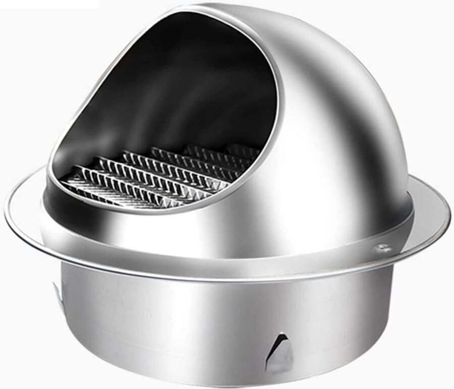 Wandventilatierooster Afzuigkap uitlaat Luchtcirculatie verbeteren Roestvrij staal maten Zilver - Foto 1
