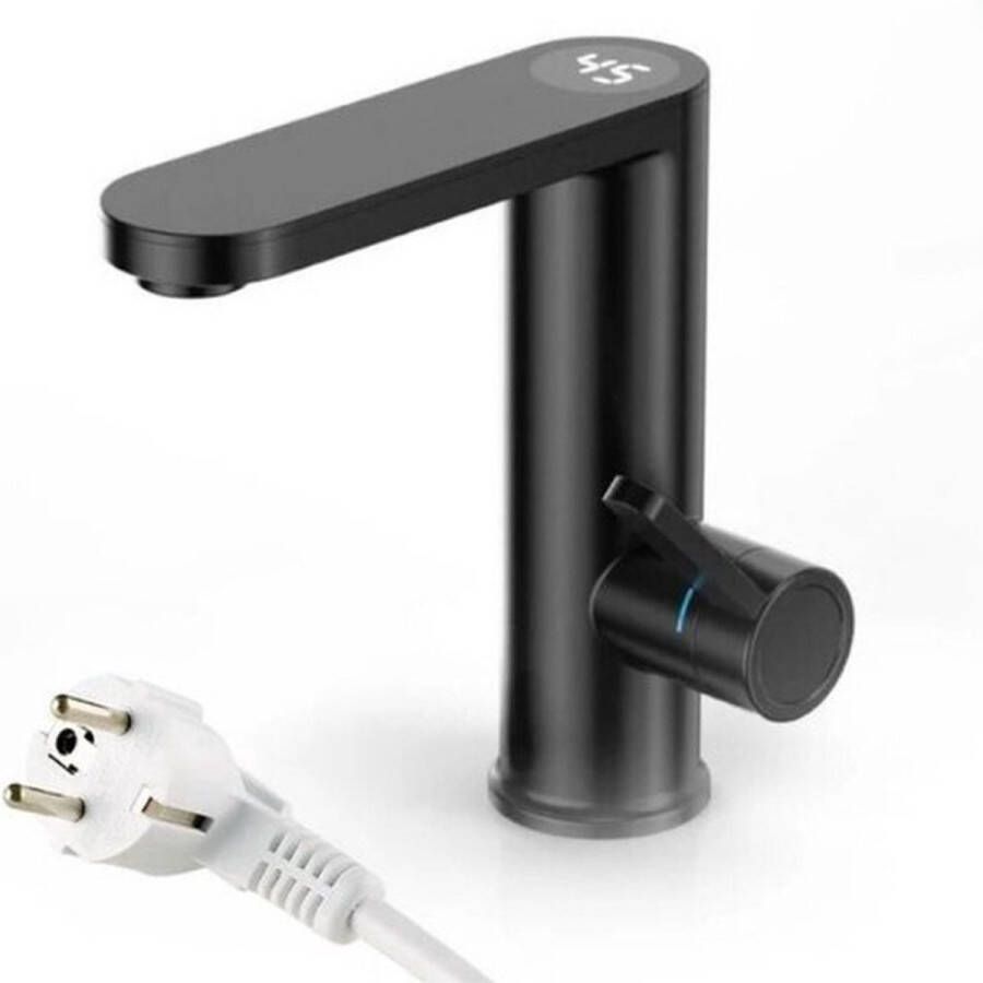 Warm Waterdispenser Instant Waterkoker Heet Water Warmwaterdispenser met Digitale Temperatuurweergave Mat zwart