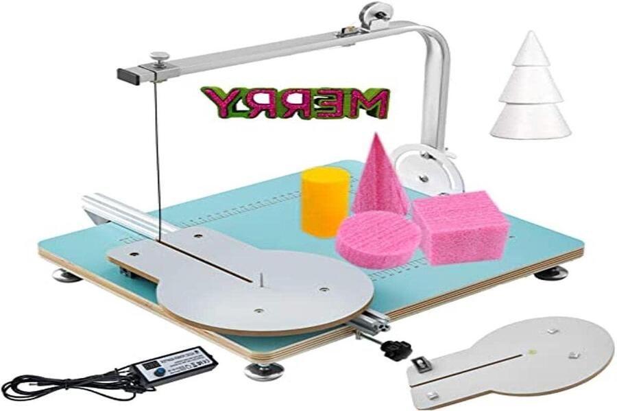 Warmdraadsnijder Schuim Snijmachine Hete Draad Modelbouw Maken Instelbare Temperatuur 20 cm Snijhoogte Blauw
