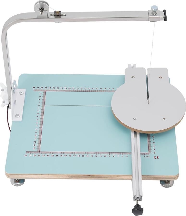 Warmdraadsnijder Schuimsnijmachine Tafel Precisiewerk Temperatuur Regelbaar 20 cm Snijhoogte Zilver Lichtblauw