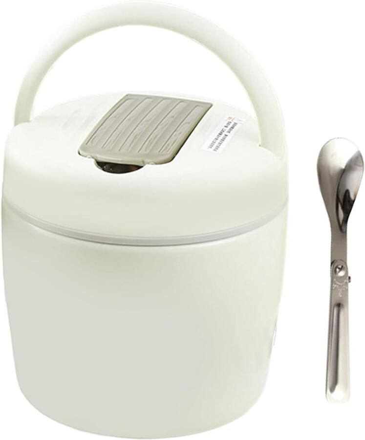 Warme Lunchcontainer Thermos Beker Maaltijden Warm Houden Verstelbare Compartimenten 12 Liter Beige