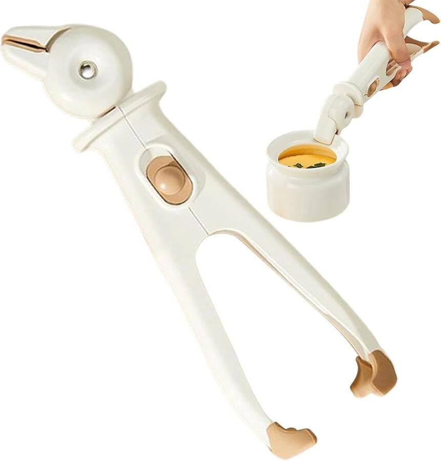 Warme Plaatklemmen Tang Schotel Hete Gerechten Vangen Antislip Grip ca. 7 cm Wit