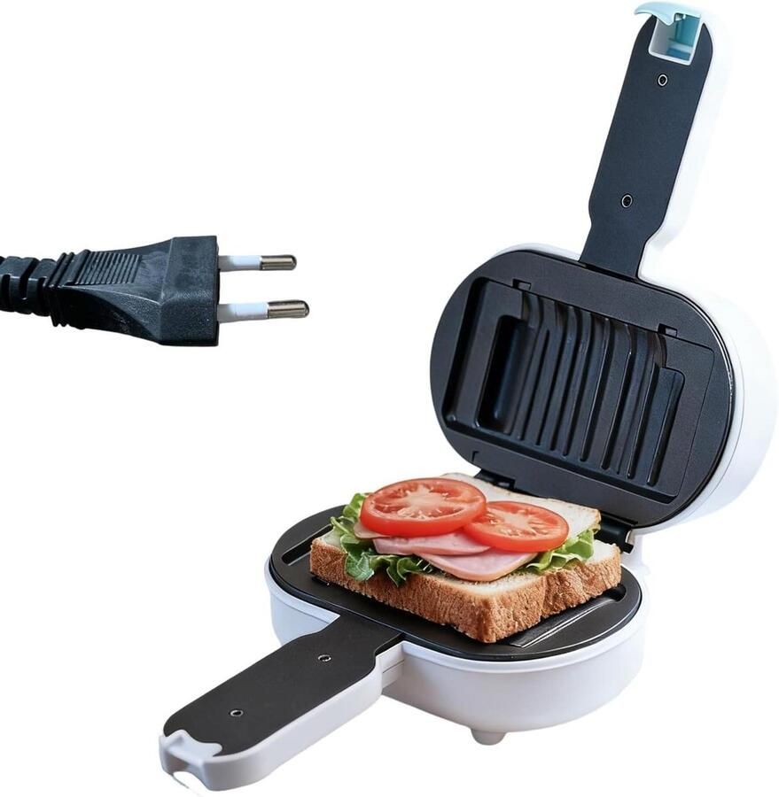Warme sandwichmaker Ontbijtmaker pers Snelle maaltijden Multifunctioneel apparaat 25 x 12 x 25 cm Wit