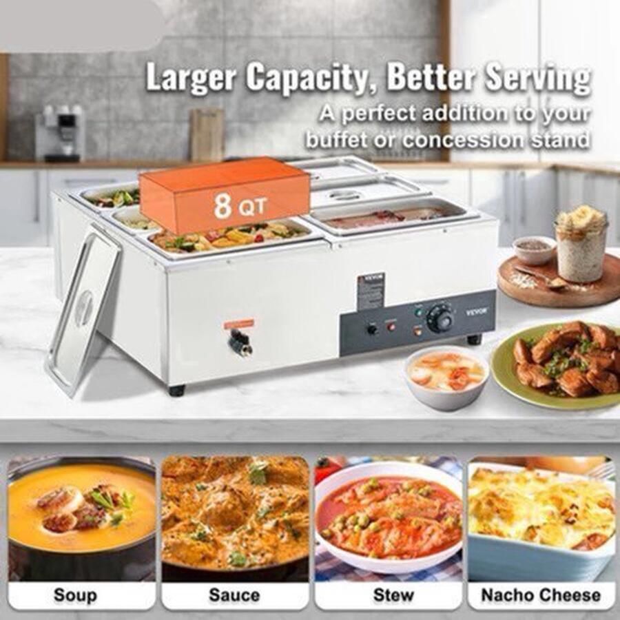 Warmhoudbak Buffetwarmer Voedselwarmer 1x24QT 1200W Frietwarmhoudbak – Elektrische Bain-Marie Horeca