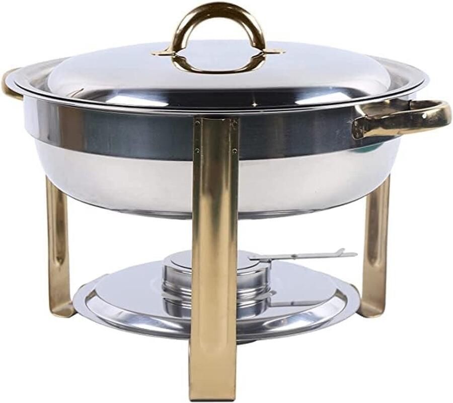Warmhoudbak Serveerset Buffet Warming Druppelvrij Waterreservoir 4 Liter Zilver