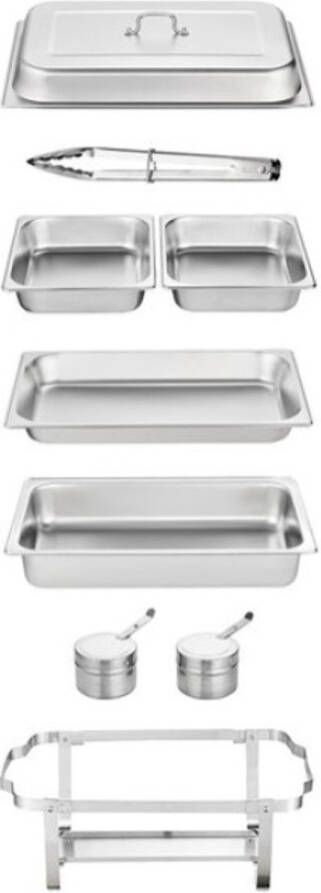 Warmhoudbakken Buffetwarmer Warm En Koud Eten Buffet Warmhoudschalen Warmhoud Schaal Stainless Steel RVS 4 Stuks